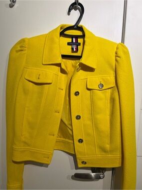 Tommy Hilfiger Bright Yellow Wool-Blend Button Jacket/brand new never worn